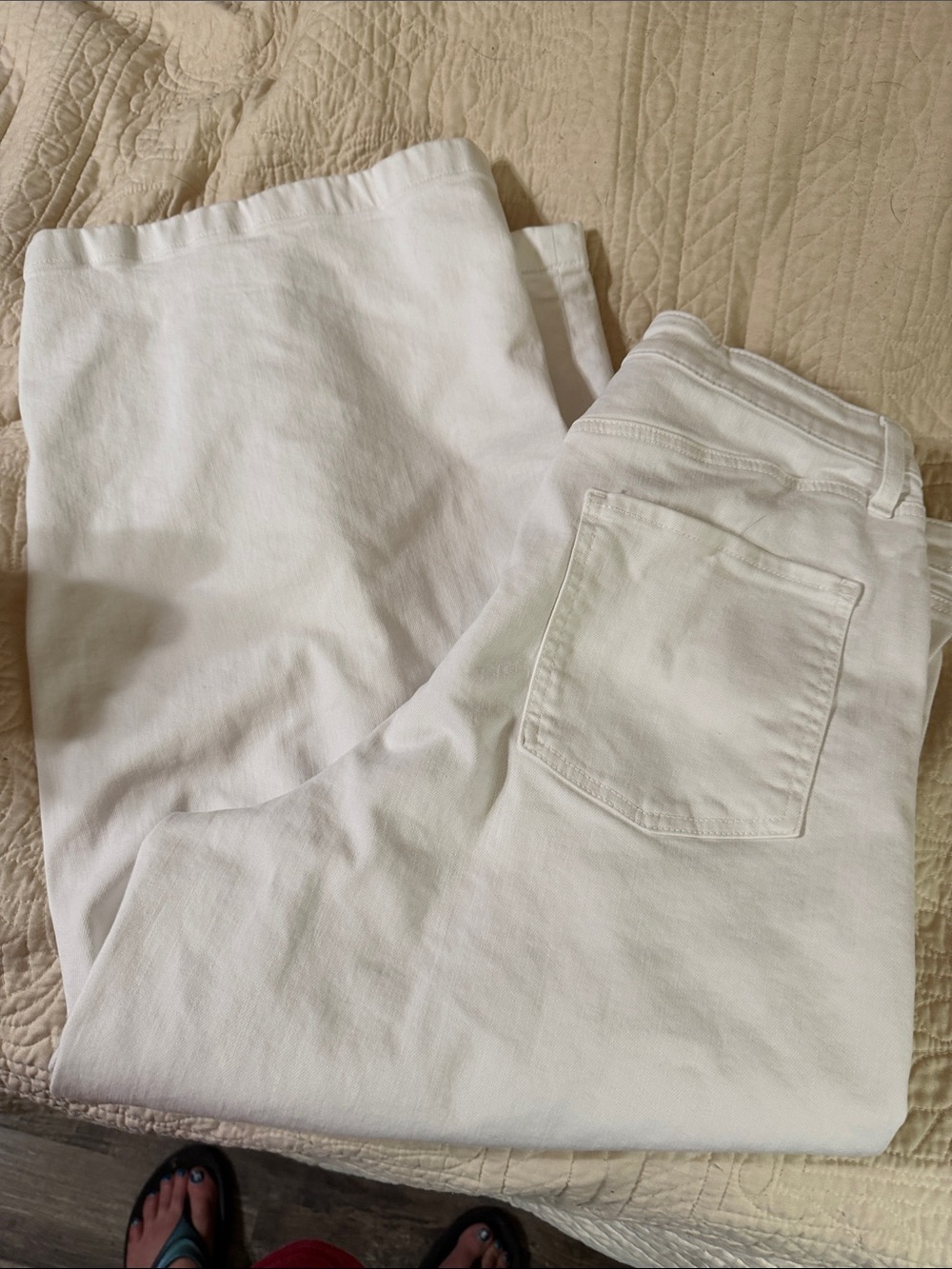 Chico's White High Rise Wide Leg Crop Jeans. 16